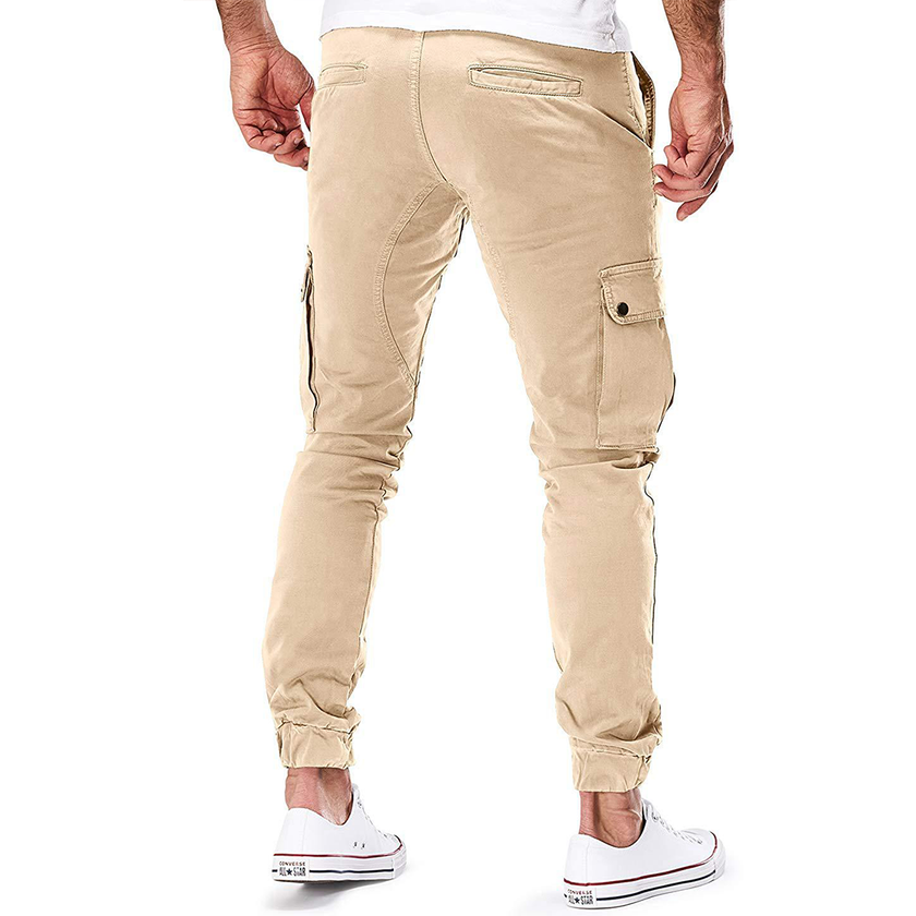 Men's modern cargo pants by FJØRNA featuring long side pockets, made for a stylish and functional look.