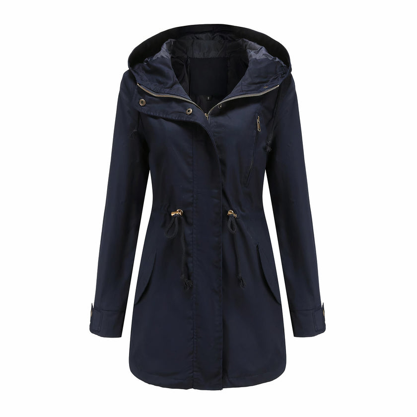Trench Coat Women Windproof Softshell Belted Relaxed Fit