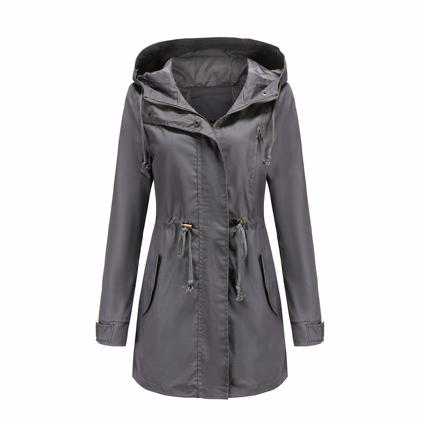 Trench Coat Women Windproof Softshell Belted Relaxed Fit