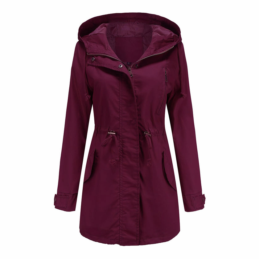 Trench Coat Women Windproof Softshell Belted Relaxed Fit