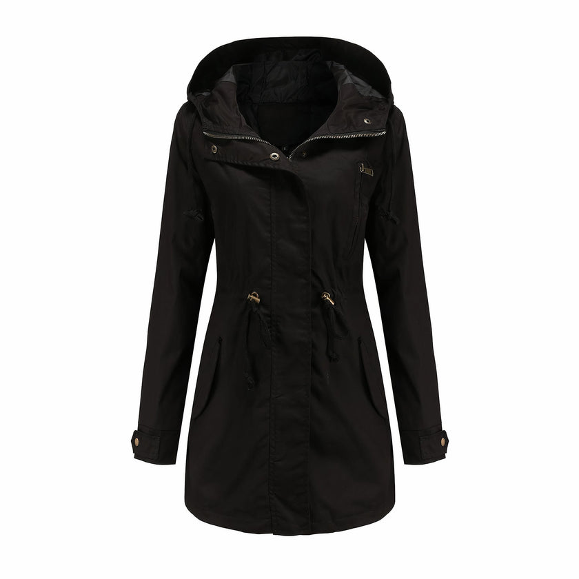 Trench Coat Women Windproof Softshell Belted Relaxed Fit