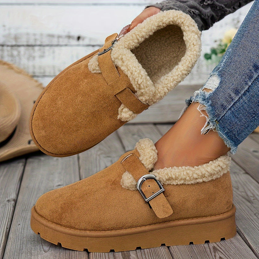 Ilona | Women's Ankle Slip-On Fur-Trim Warm Winter Boots