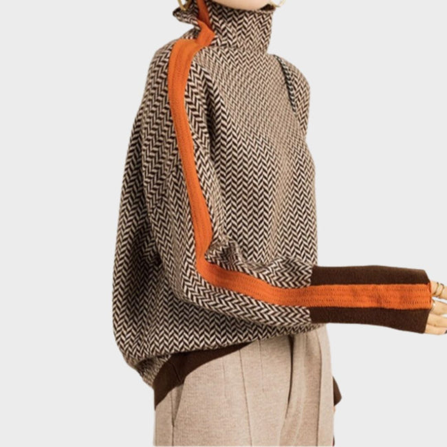 Hayden Elana | Women's Tailored Knit Turtleneck Blazer Jacket Sweater with Boxy Cozy for Layering