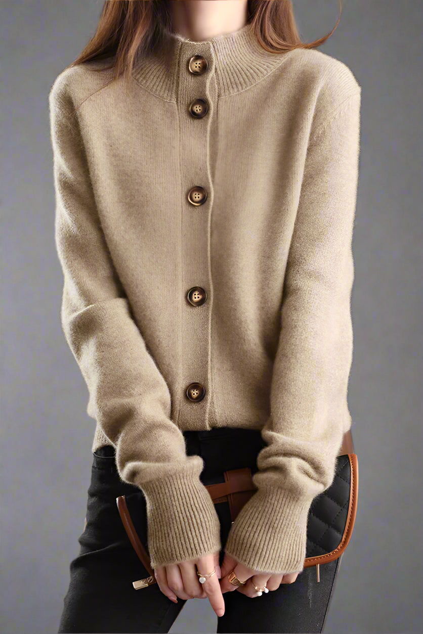 Ebba | Women's Knit Collared Button-Up Cardigan