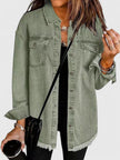 Denim Jacket Women Relaxed Fit Oversized Pockets