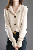 Ebba | Women's Knit Collared Button-Up Cardigan