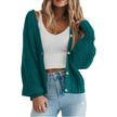 Mette | Women's Long Chunky Knit V-Neck Button-Front Cardigan
