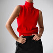 Marleen | Women's Sleeveless Mock-Neck Knit Top