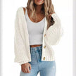 Mette | Women's Long Chunky Knit V-Neck Button-Front Cardigan