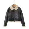 Aviator Jacket Women Thermal Lined Faux Leather