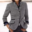 Sigrid | Women's Long Tailored Wool Stand-Collar Blazer
