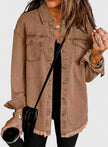 Denim Jacket Women Relaxed Fit Oversized Pockets