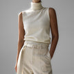Marleen | Women's Sleeveless Mock-Neck Knit Top