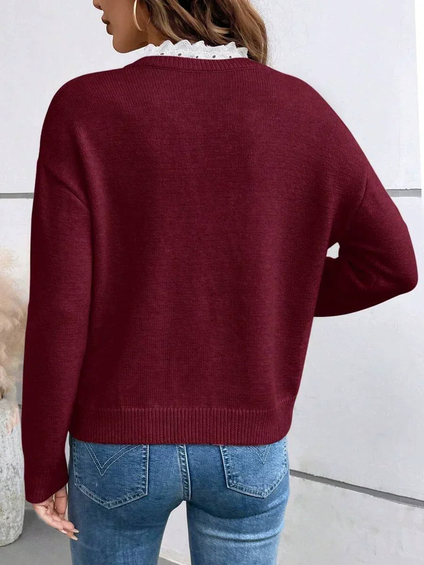 Maria | Women's Classic Button-Front Sweater Pullover