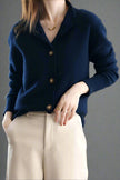 Ebba | Women's Knit Collared Button-Up Cardigan