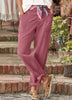 Lightweight high waist summer trousers for women by FJØRNA, breathable and comfortable for warm weather.