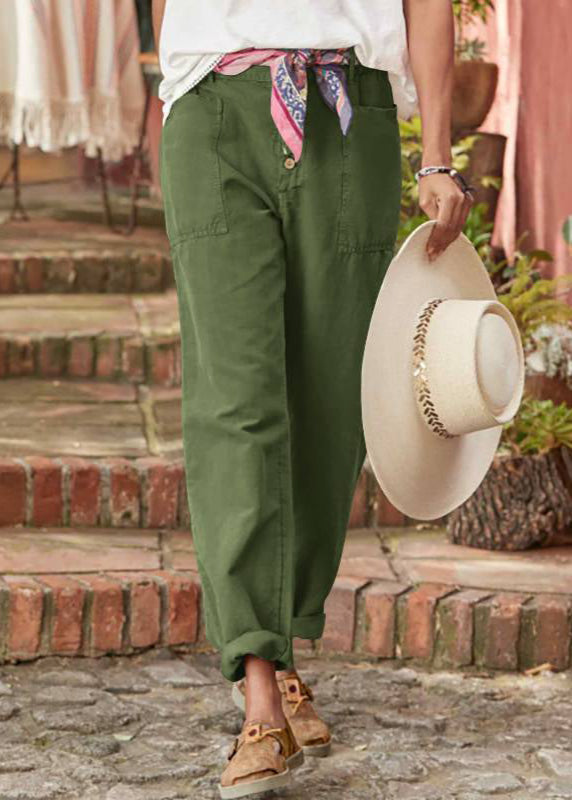 FJØRNA lightweight women's summer trousers with high waist, breathable fabric, and relaxed fit for warm-weather comfort.