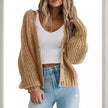 Mette | Women's Long Chunky Knit V-Neck Button-Front Cardigan