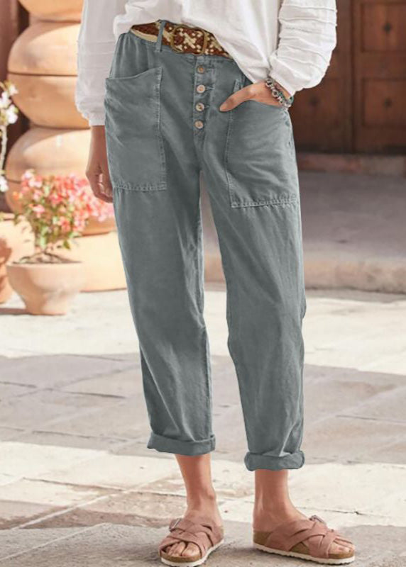 FJØRNA women's lightweight summer trousers with high waist, breathable fabric, perfect for warm weather and casual wear.