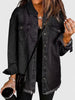 Denim Jacket Women Relaxed Fit Oversized Pockets