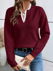 Maria | Women's Classic Button-Front Sweater Pullover