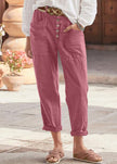 FJØRNA women's lightweight high-waist summer trousers, breathable and stylish for warm weather wear.