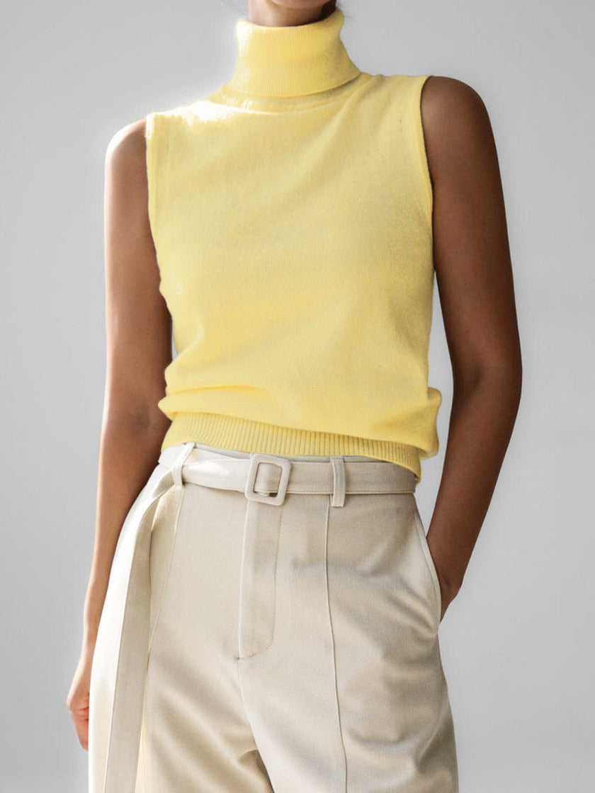 Marleen | Women's Sleeveless Mock-Neck Knit Top