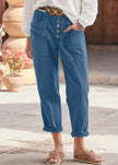 Lightweight summer high waist breathable trousers for women by FJØRNA, stylish and comfortable for warm weather.