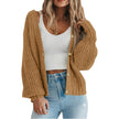 Mette | Women's Long Chunky Knit V-Neck Button-Front Cardigan