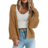 Mette | Women's Long Chunky Knit V-Neck Button-Front Cardigan