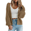 Mette | Women's Long Chunky Knit V-Neck Button-Front Cardigan