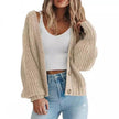 Mette | Women's Long Chunky Knit V-Neck Button-Front Cardigan