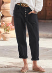 FJØRNA lightweight summer trousers for women, high waist, breathable fabric, stylish and comfortable for warm weather.