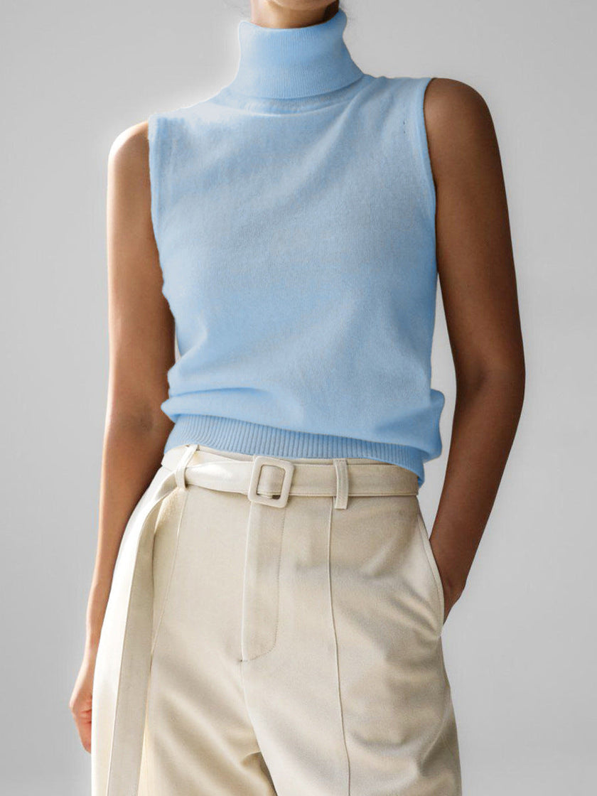 Marleen | Women's Sleeveless Mock-Neck Knit Top