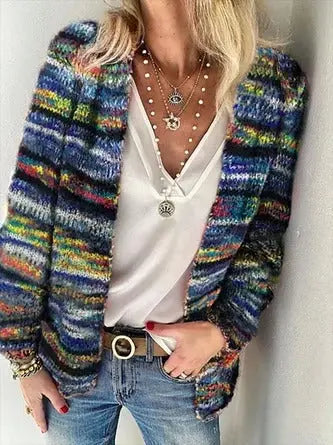 Autumn | Women's Relaxed-Fit Icelandic Knit Cardigan for Layering with Cozy for Autumn