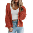 Mette | Women's Long Chunky Knit V-Neck Button-Front Cardigan