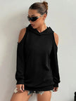 Off-Shoulder Hoodie Women Open Shoulder Relaxed Fit