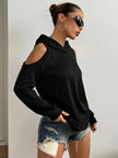 Off-Shoulder Hoodie Women Open Shoulder Relaxed Fit