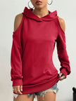 Off-Shoulder Hoodie Women Open Shoulder Relaxed Fit