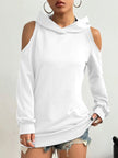 Off-Shoulder Hoodie Women Open Shoulder Relaxed Fit