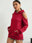 Off-Shoulder Hoodie Women Open Shoulder Relaxed Fit