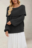 Soft Knit Sweater Women Off-Shoulder Relaxed Fit