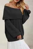 Soft Knit Sweater Women Off-Shoulder Relaxed Fit