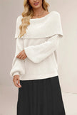 Soft Knit Sweater Women Off-Shoulder Relaxed Fit