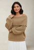 Soft Knit Sweater Women Off-Shoulder Relaxed Fit