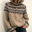 None | Women's Classic Nordic Sweater Pullover with Wrap Geometric Cozy for Layering