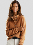Sofia Button | Women's Versatile Knit Button-Front Cardigan Sweater with Cozy for Layering