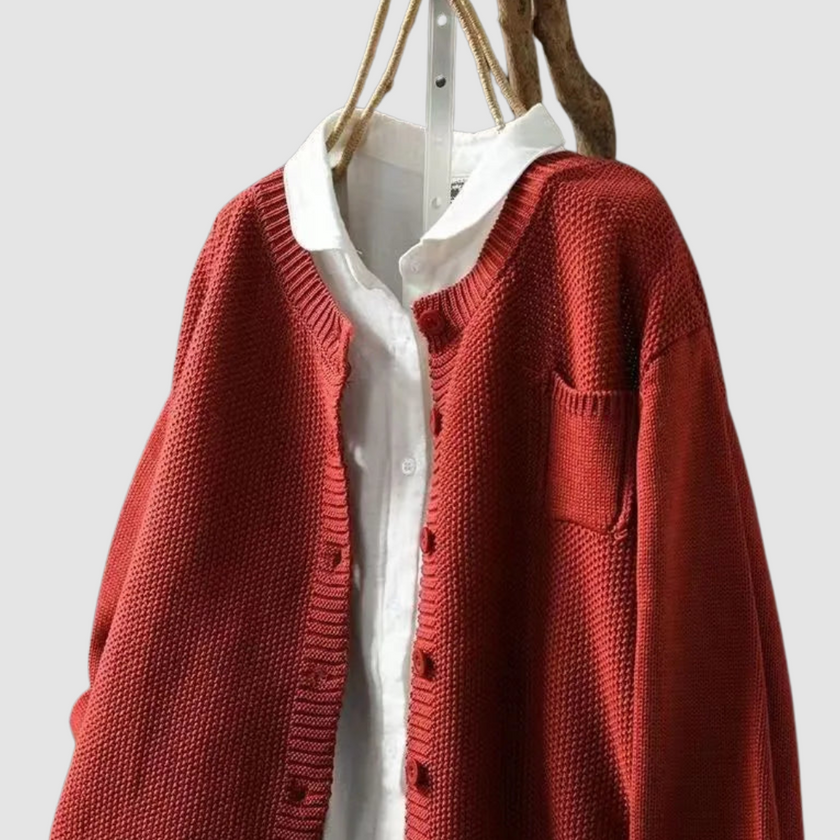 Berlinda | Women's Classic Knit Plaid Turtleneck Cardigan Sweater