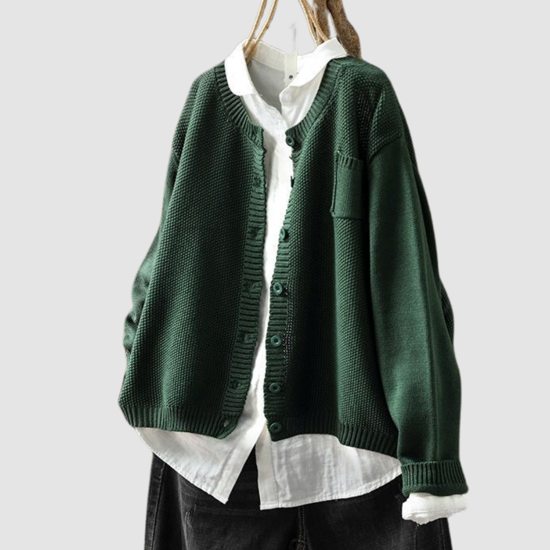 Plaid Turtleneck Knit Cardigan Sweater Checked Cardigan for Women | Berlinda
