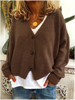 Shannon | Women's Versatile Knit V-Neck Cardigan Sweater with Cozy for Layering